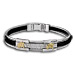 Rubber and Steel Bracelet with 18k Gold Emblem - Double Warrior