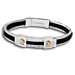 Rubber and Steel Bracelet with 18k Gold Emblem - Double Athena