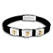 Rubber and Steel Bracelet with 18k Gold Emblem - Triple Athena