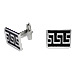 Stainless Steel Cufflinks - Small Greek Key Motif (17mm)