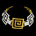 Stainless Steel Bracelet with Gold Plating - Large Greek Key