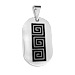 Stainless Steel Pendant - Oval Greek Key Motif (32mm)