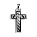 Stainless Steel Pendant - Cross Greek Key Motif (35mm)