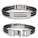 Rubber and Stainless Steel Bracelet - Alternating Strands with Greek Key