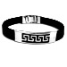 Rubber and Stainless Steel Bracelet - Greek Key Motif Cut Out