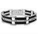 Rubber and Stainless Steel Bracelet - Greek Key Motif