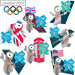 London 2012 Pins Set - Mascots & Olympic Rings (8 Pins)