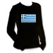 Greek Flag Rectangle Sparkling Longsleeve Shirt