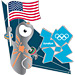 London 2012 Mascot Wenlock US Flag Pin