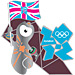 London 2012 Mascot Wenlock Union Flag Pin