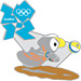 London 2012 Mascot Wenlock Beach Volleyball Sports Pin