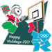 London 2012 Wenlock Happy Holidays Pin Limited Edition
