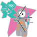 London 2012 Mascot Wenlock Archery Pin