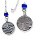 Sterling Silver Rear-view Mirror Charm - Byzantine Greek Orthodox Cross and St. Christopher