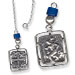 Sterling Silver Rear-view Mirror Charm - St. Christopher and Byzantine Greek Orthodox Cross