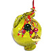 Glass Pomegranate Good Luck Ornament (Gouri) - 3.5" yellow round