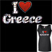 Crystal Studded Tank Top - Plaid I Love Greece Style D6099