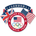 USOC London 2012 Olympic Flag Dual Team Pin