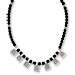 Archaic Earth Stone Necklace - Black Onyx with Greek Key Motif Pendants