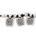 Archaic Knotted Necklace - Black Cord with Greek Key Motif Pendants