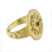 Justinian Collection - 24k Gold Plated Ring - Cirlce w/ Colored Cubic Zirconia (19mm)