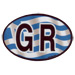 Auto Decal Oval Greek Flag Background Reflective