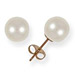 Pearl Earrings Round Natural White 14k Gold 5.5mm