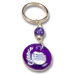 Blue Glass Keychain with Greek Flag