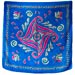 Authentic Greek Silk Shawl / Scarf w/ Tetraskelion Design - Blue Tones