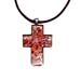Murano Glass Cross-Shaped Pendant - Brown