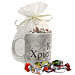 Greek Christmas Snowflakes Silver Glitter Mug with Greek Candy Gift Package