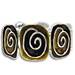 Stainless Steel & Enamel Cuff Bracelet - Square Minoan Swirl Motifs - Yellow 6355