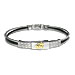 Rubber and Steel Bracelet with 18k Gold Emblem - Warrior