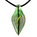 Murano Glass Teardrop Pendant - Green & Silver