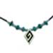 The Siren Collection - Necklace w/ Diamond Shaped Pendant & Greek Key Motif
