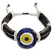 Mati Evil Eye Leather Bracelet - Dark Blue