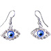 Mati Evil Eye Earrings with Rhinestones 1mm