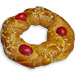 Tsoureki Greek Easter Bread w/ Three Red Eggs & Almonds 2.5lbs