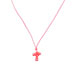 Woven Pink Cross Necklace 12x15mm