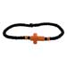 Thin Komboskini Bracelet with orange vintage cross