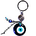 Greek Custom Name Gook Luck Keychain - Large Mati Evil Eye MP040
