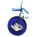 Blue Glass Good Luck Charm Round Ornament w/ Peace Dove Decoration (12cm)