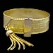 The Prestige Collection - Gold Overlay Greek Key Adjustable Bracelet with Tassel
