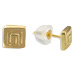 14k Gold Earrings - Greek Key Motif (5mm)