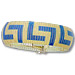 Sterling Silver Bracelet - Greek Key Laser Print Blue and Gold (22mm)