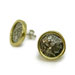 Two Tone 18K Gold Plated Sterling Silver Athena Coin Post Earrings 12mm