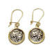 Two Tone 18K Gold Plated Sterling Silver Athena Coin Hoop Earrings 12mm