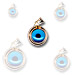 14k Gold Evil Eye Circular 2-Sided Pendant 12mm