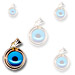 14k Gold Evil Eye Circular 2-Sided Pendant 14mm