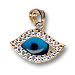 14k Gold Evil Eye Pendant - Eye-Shaped with Cubic Zirconia (17mm)